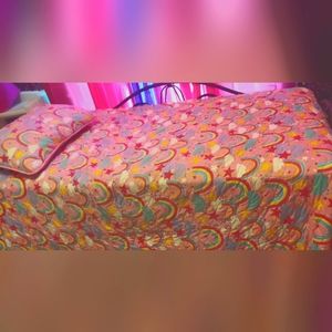 Quilt Set Pink Rainbow Cloud Star